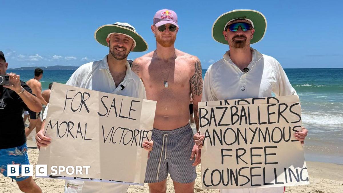 Ben Stokes with MixFM radio hosts Archie and Bretz