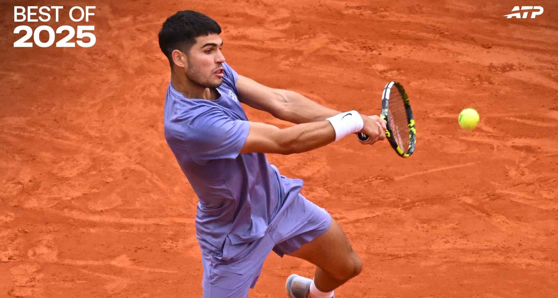 Carlos Alcaraz posted a 95.7 per cent winning percentage on clay in 2025.
