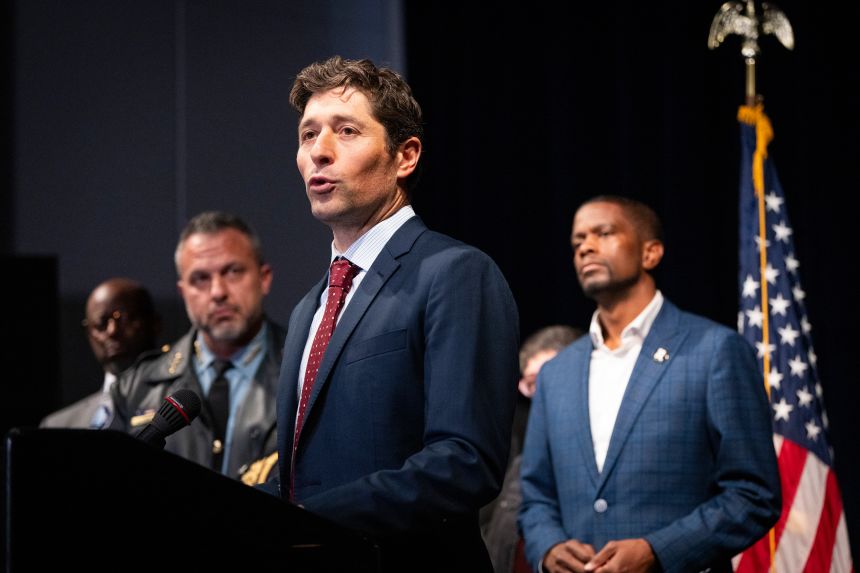 Minneapolis Mayor Jacob Frey speaks during a news conference at City Hall Tuesday following reports that the Trump administration will be targeting Somali immigrants in the Twin Cities.