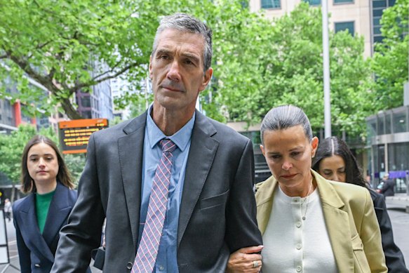Stephen and Jo Silvagni outside court on December 5 after the guilty verdict.