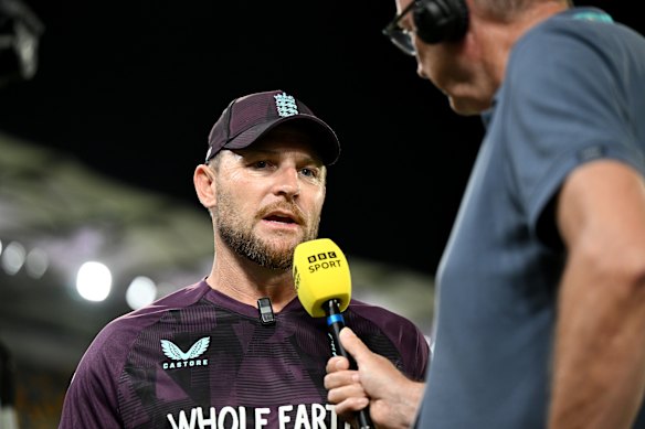 Brendon McCullum speaks to the BBC in Brisbane.