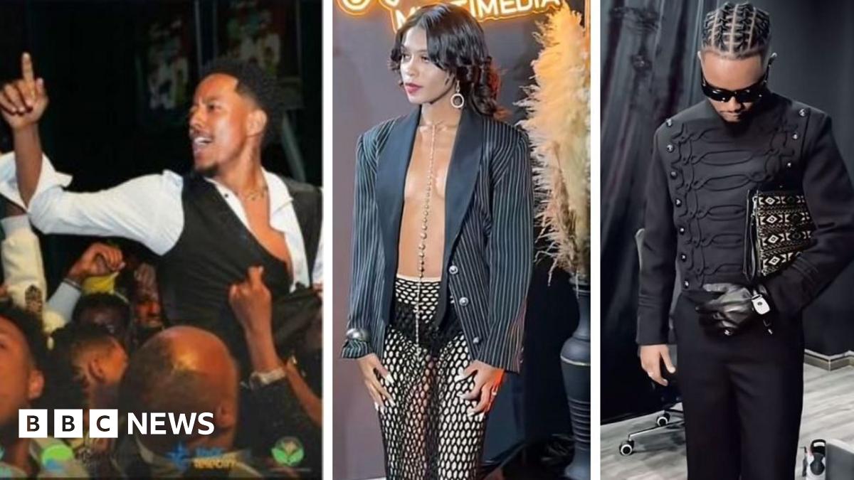 Adonay Berhane, Wongelawit Gebre Endrias and Yohannes Mekonnen in the outfits they wore to the awards
