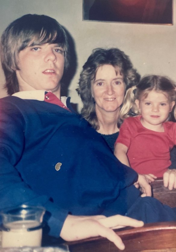 Raymond Flaherty as a young man pictured with his mother, Kaye Flaherty, and sister Carley.