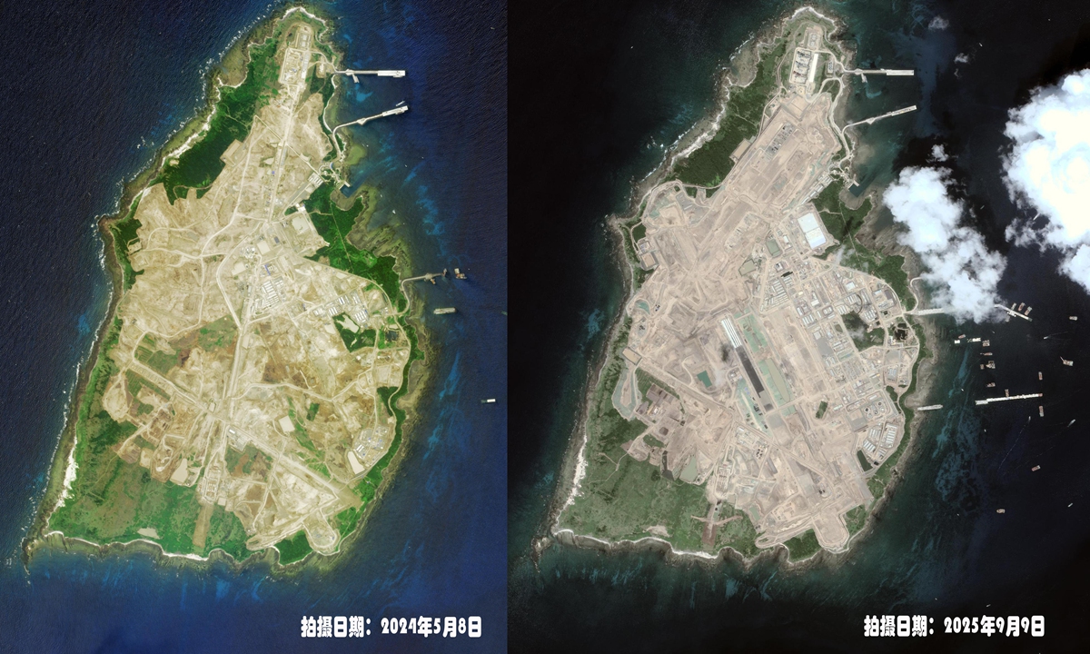 A comparison of satellite images taken in May 2024 and September 2025 shows that construction of Japan
