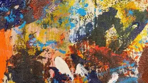 Grundy Art Gallery The painting has a mix of colours daubed onto a canvas.
