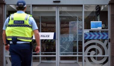 Man in Mob t-shirt smashed door at Dunedin cop station