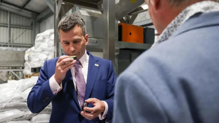 David Seymour at the Hemp NZ Food Factory in Ashburton