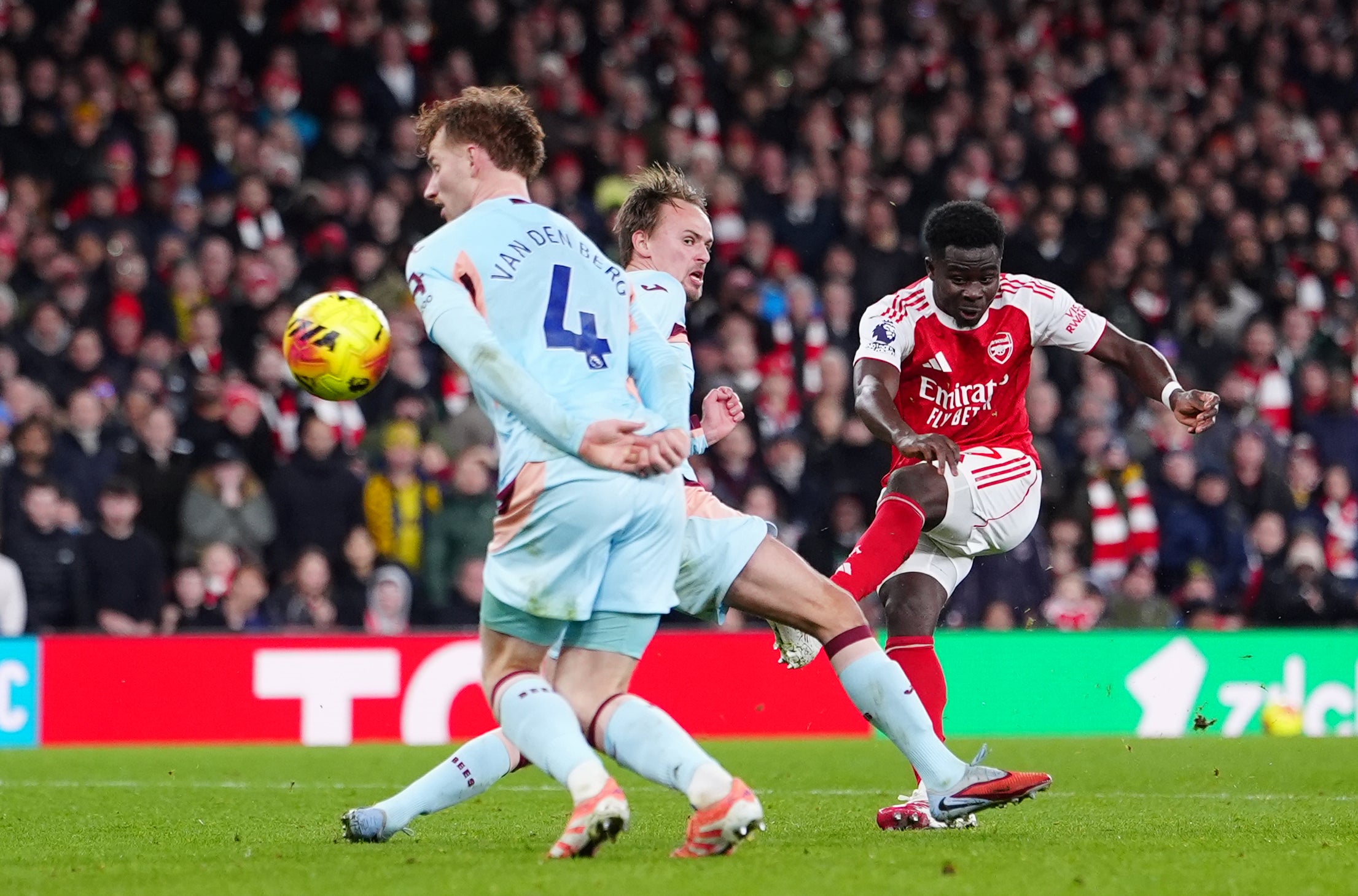 Bukayo Saka came off the bench to seal the win late on