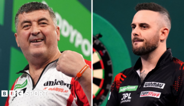 Split picture of Mensur Suljovic and Joe Cullen