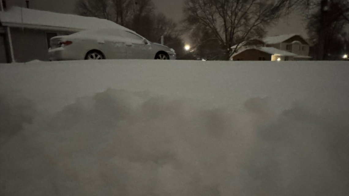 Who got the most snow from Tuesday's storm?