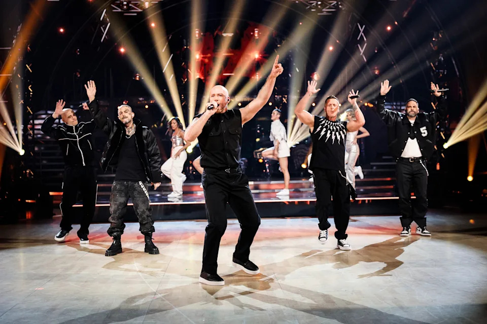 Five were back together and in the ballroom. (BBC/Guy Levy)