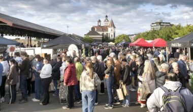 Long queues for cherries and berries at market