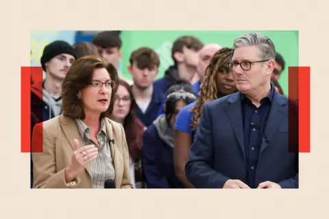 PA Wire First Minister of Wales Eluned Morgan and Sir Keir Starmer 