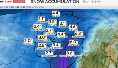 It's going to be a cold New Year's Eve in the Pittsburgh area with heavy snowfall tonight