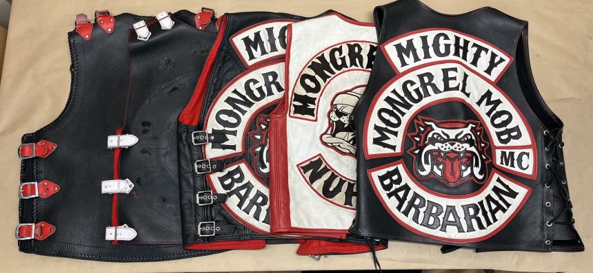 Patches of Mongrel Mob members were seized after they were seen wearing them at a funeral for a gang member in December 2024.