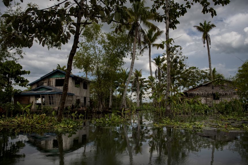 Houses abandoned by their owners because of conflict, on September 1, 2018, in Datu Piang, Maguindanao, southern Philippines.
