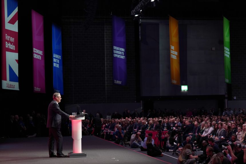 Prime Minister Keir Starmer, pictured in Liverpool in September, has been criticized for lauding Abd El-Fattah's arrival in the UK.
