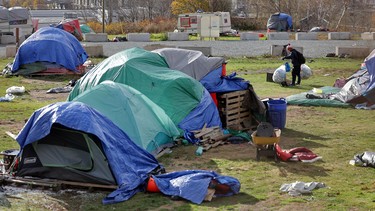 The Green Road designated encampment for those experiencing homelessnessin Dartmouth, Nova Scotia, November 12, 2025.