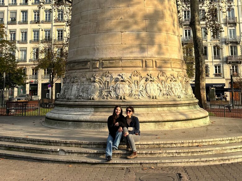 Jessica Ketcham and her daughter, Aloe Weber, loved the public squares in Lyon, France, where Ketcham taught for a semester.