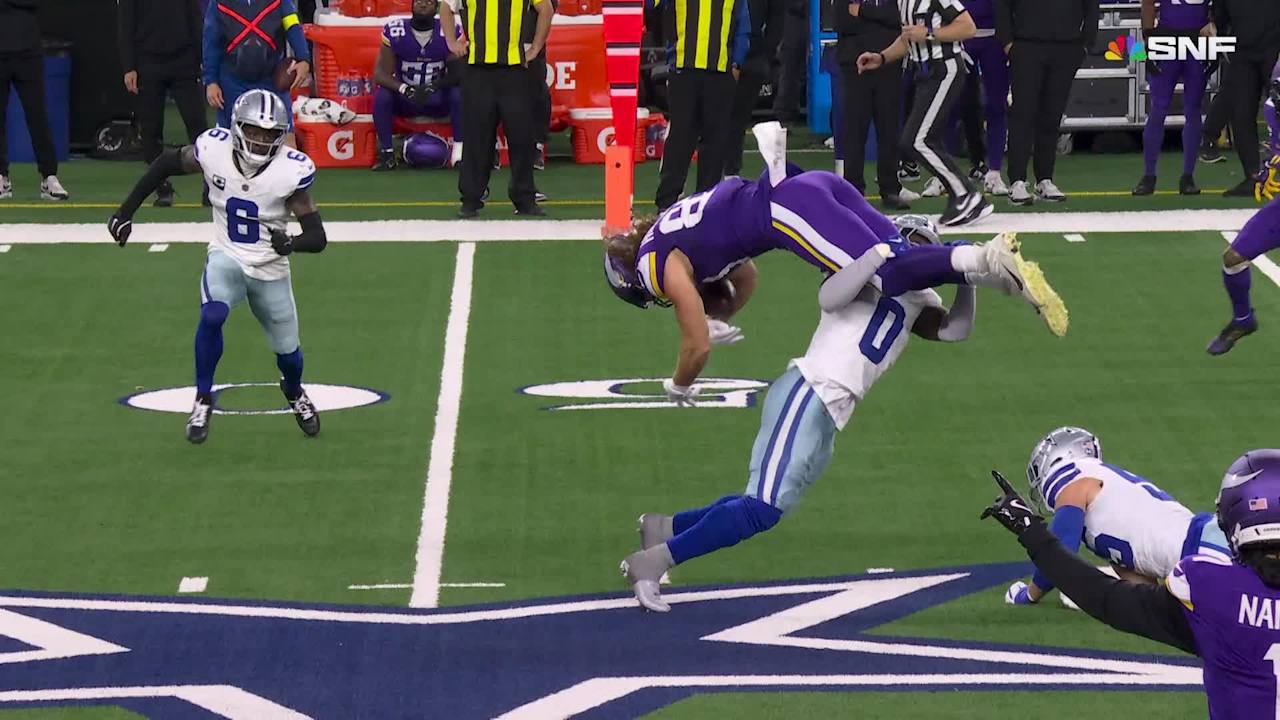 DeMarvion Overshown shows off his WWE moves on Hockenson to prevent Vikings first-down - NFL.com