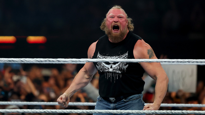 Brock Lesnar yells