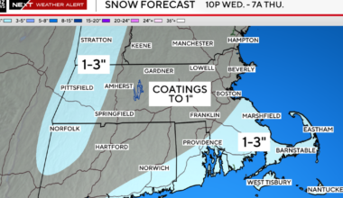Burst of snow in Boston area could impact travel on New Year's Eve, after midnight