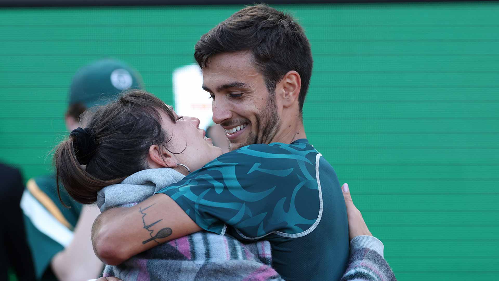 Lorenzo Musetti and partner Veronica Confalonieri at the Rolex Monte-Carlo Masters this year.