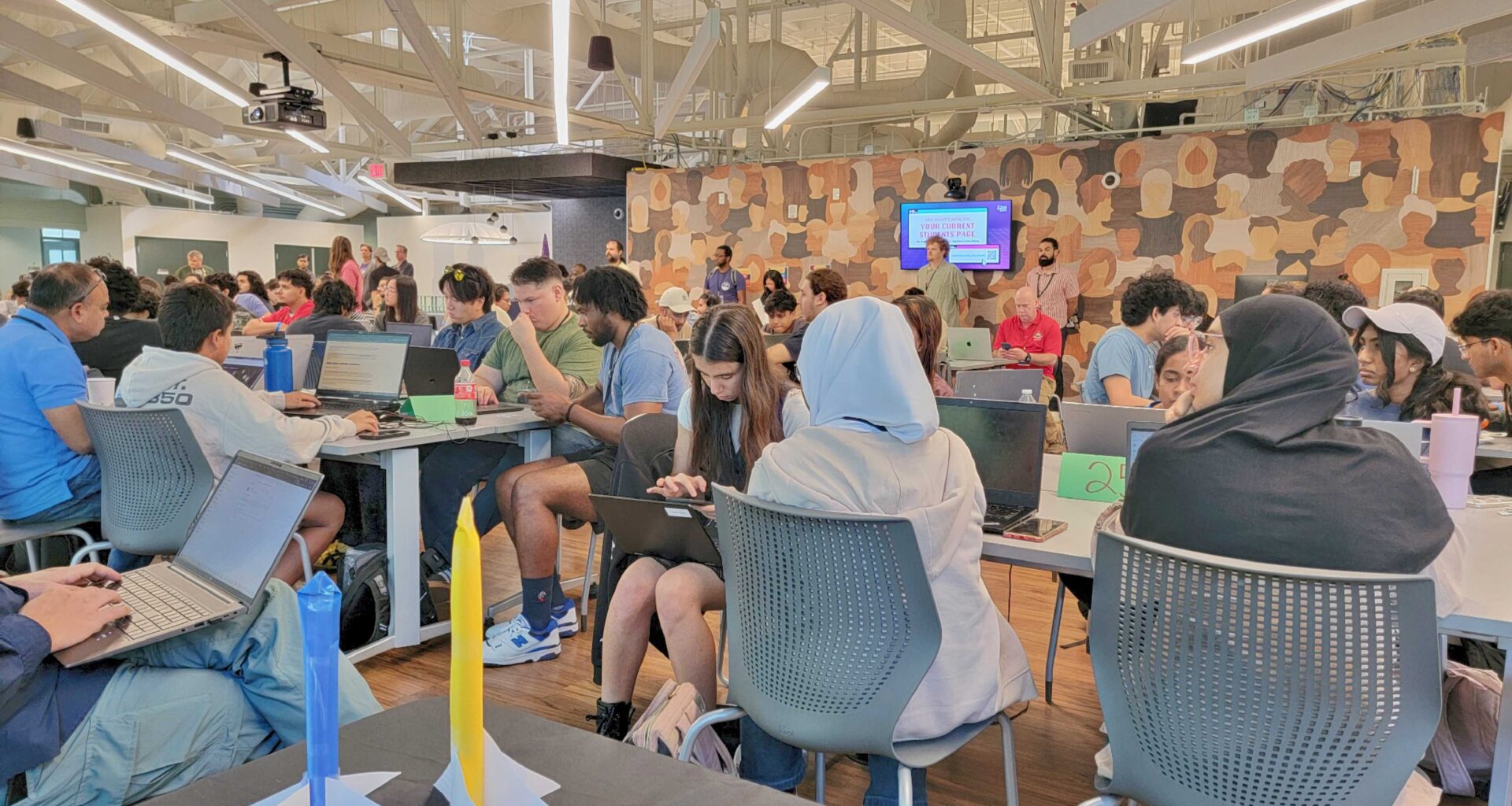 crowd of people in a large room