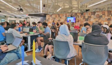 crowd of people in a large room