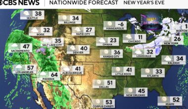 What will the weather be like on New Year's Eve and New Year's Day? Maps show the latest forecasts.