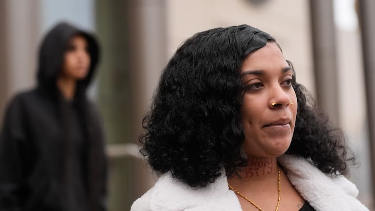 Patrice Williams, who was hosting a party for her daughter where gunfire broke out, speaks during an interview in Stockton.