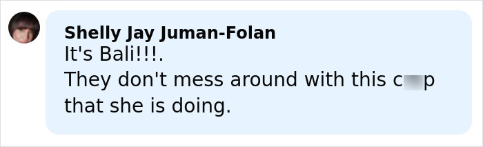 Screenshot of a social media comment reacting to Bonnie Blue’s arrest with a tough response from adult star Annie Knight.