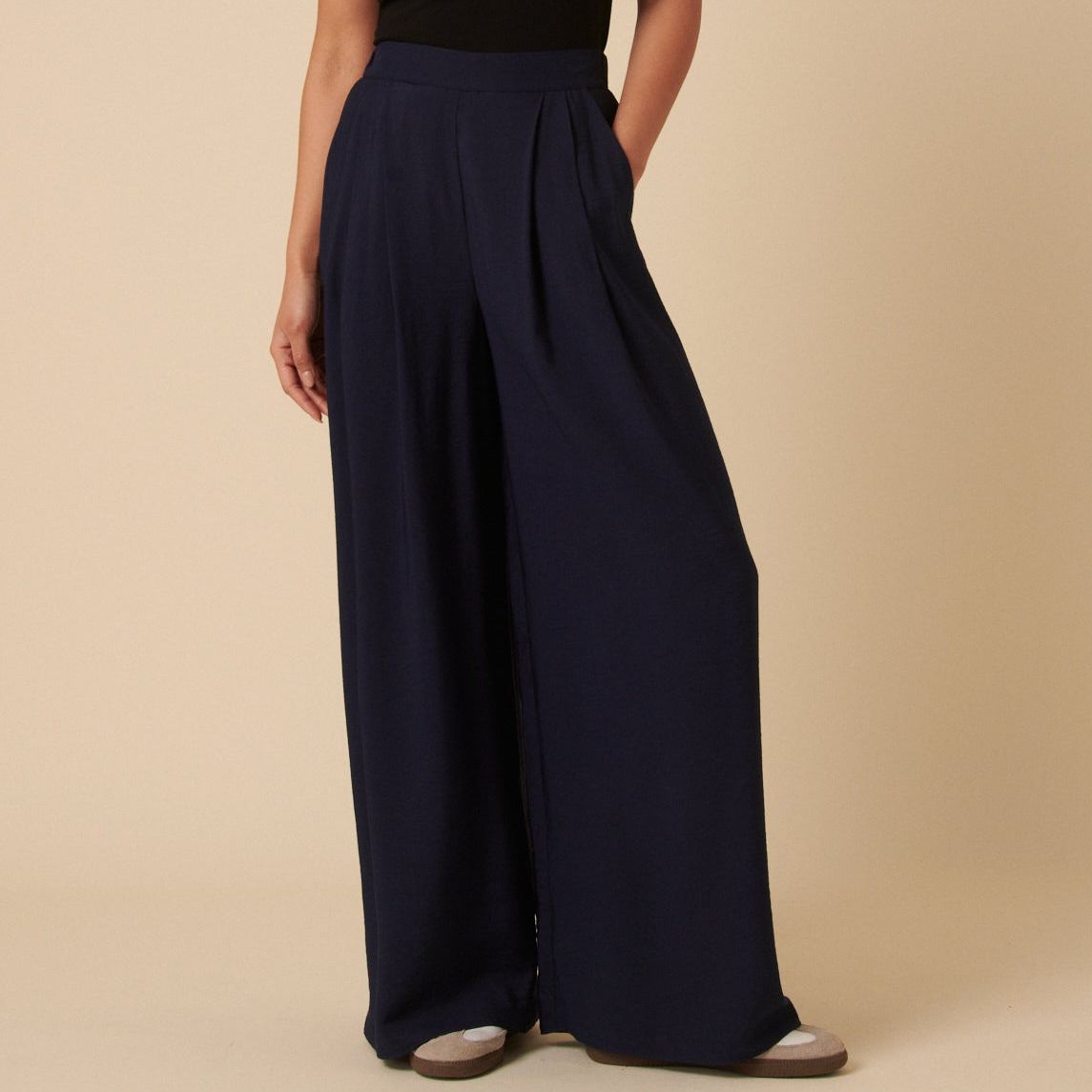 Navy Full Length Zeena Trousers