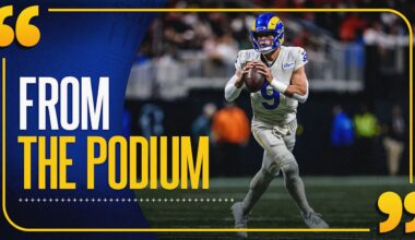 Rams head coach Sean McVay and quarterback Matthew Stafford discuss loss to Falcons on Monday Night Football in Week 17