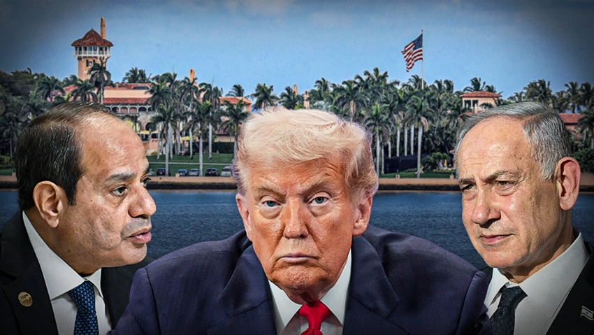 Egyptian President Abdel Fattah el-Sisi, US President Donald Trump, Prime Minister Benjamin Netanyahu 