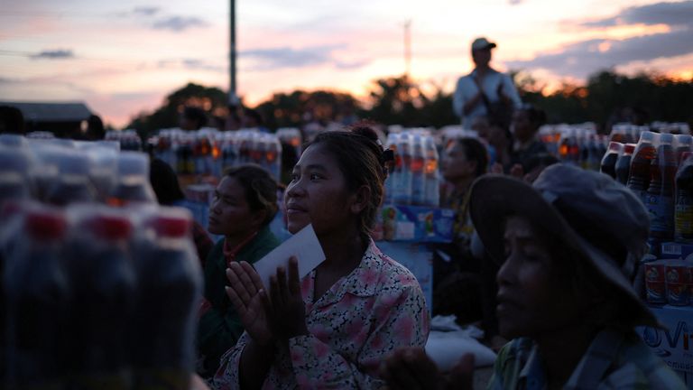 Suang Sreang, 27, who is due to give birth within days, at Wat Por Sovannaram refugee camp in Cambodia. Pic: Reuters