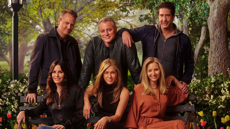 Perry appeared in Friends: The Reunion alongside his former co-stars in 2021. Pic: Sky/ Warner Media/ HBO