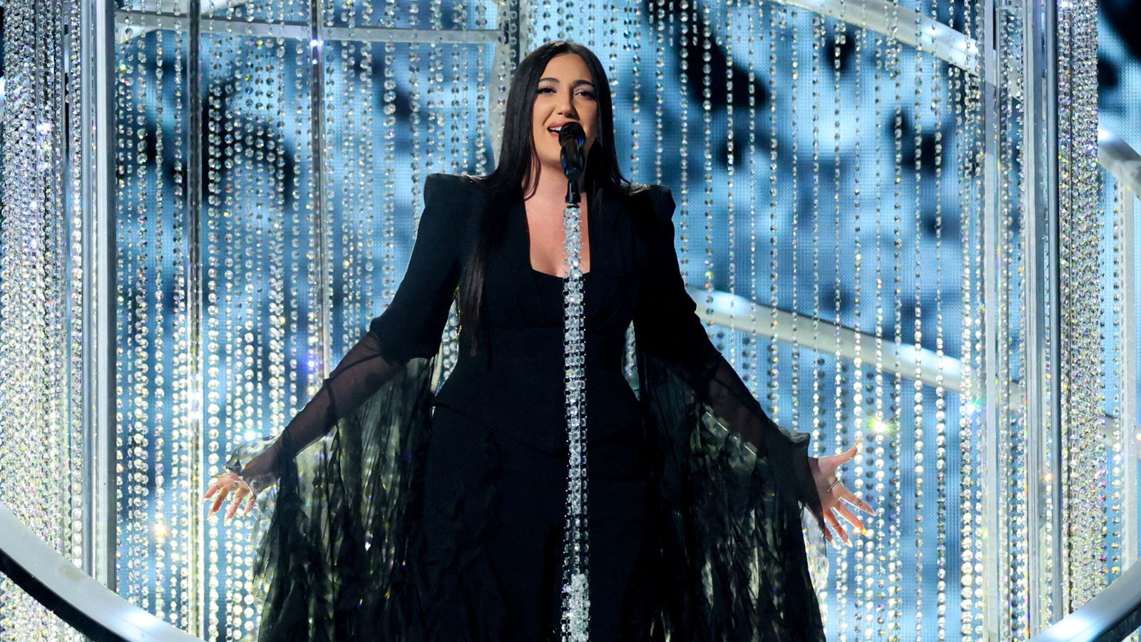 Yuval Raphael, representing Israel, during the final of the 2025 Eurovision Song Contest. Pic: REUTERS/Denis Balibouse