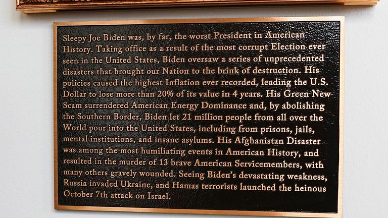 Biden's refers to 'Sleepy Joe'. Pic: Reuters