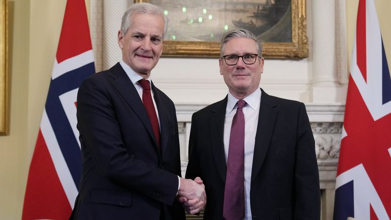 Prime Minister Sir Keir Starmer and his Norwegian counterpart Jonas Gahr Store on Thursday. Pic: PA