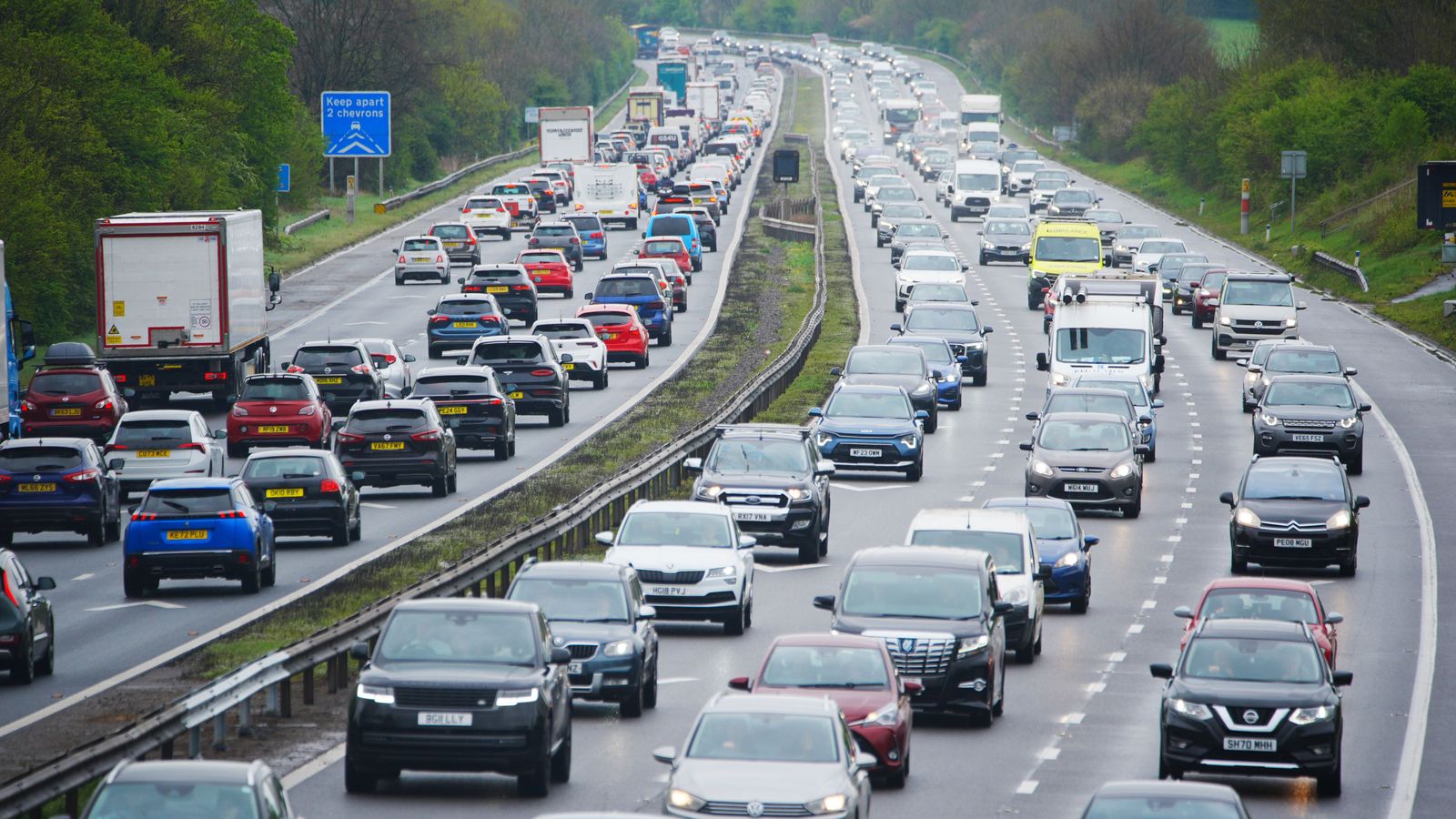 The M5 motorway near Burnham-on-Sea, Somerset. File pic: PA