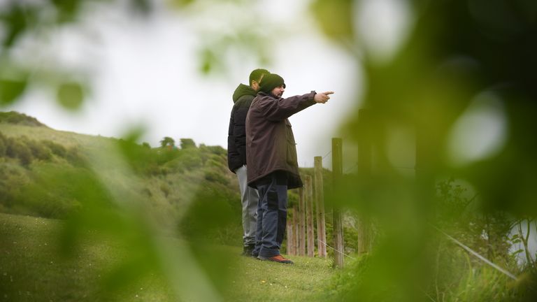 Saadaoui and Hussein at the White Cliffs National Trust nature reserve near Dover