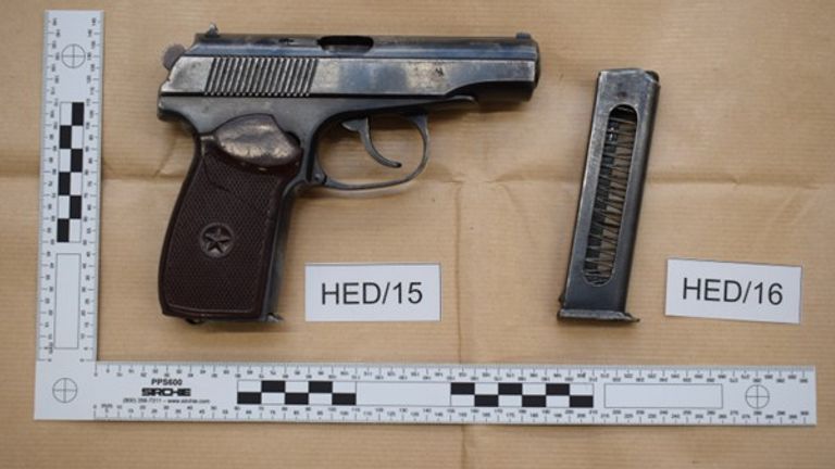 A hangun brought by Saadaoui and Hussein