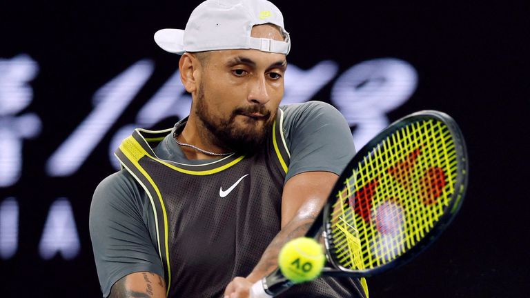Kyrgios at the Australian Open. File pic: AP