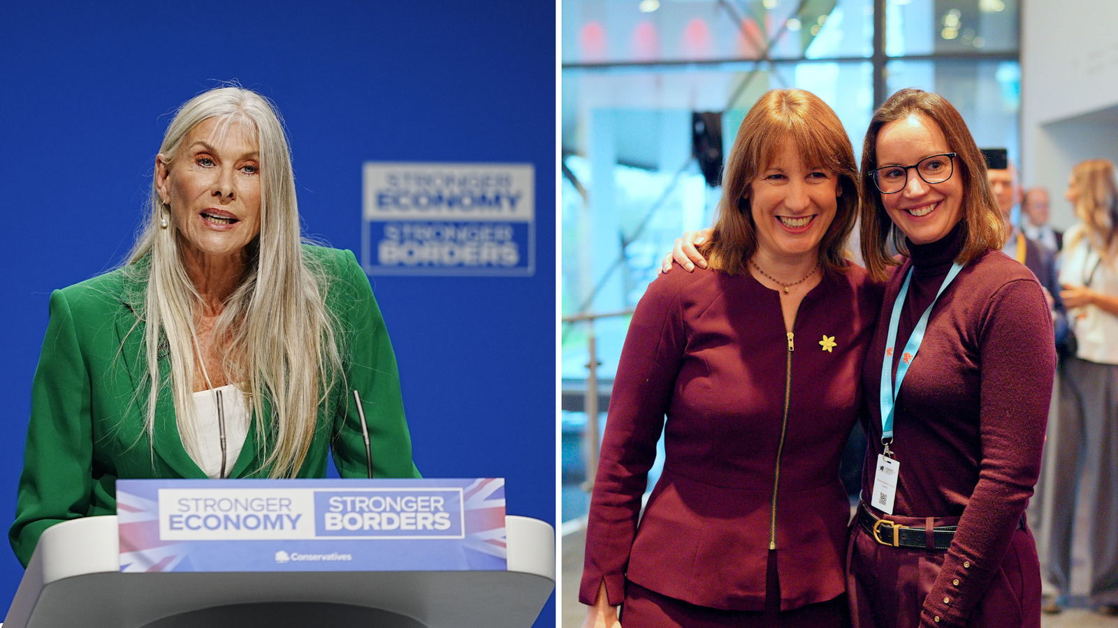 Former Olympian Sharron Davies and ex-chief-of-staff to Rachel Reeves, Katie Martin. Pics: PA