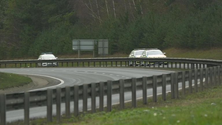 The scene on Monday morning