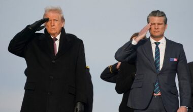 US President Donald Trump and Secretary of Defence Pete Hegseth. Pic: Reuters