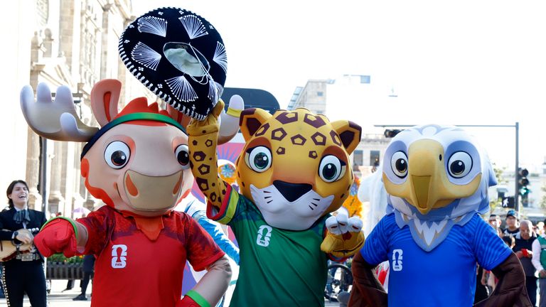 The tournament mascots as seen in Mexico in October. Pic: Reuters