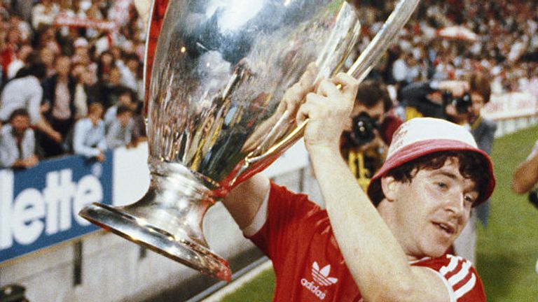 John Robertson with the European Cup after their 1-0 victory in the 1979 European Cup Final between Malmo and Nottingham Forest at the Olympic Stadium on May 30, 1979 in Munich, Germany. (Photo by Allsport/Getty Images) *** Local Caption *** John Robertson