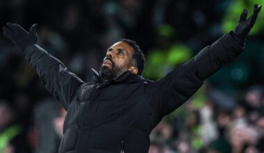 Celtic manager Wilfried Nancy celebrates his first win